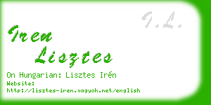 iren lisztes business card